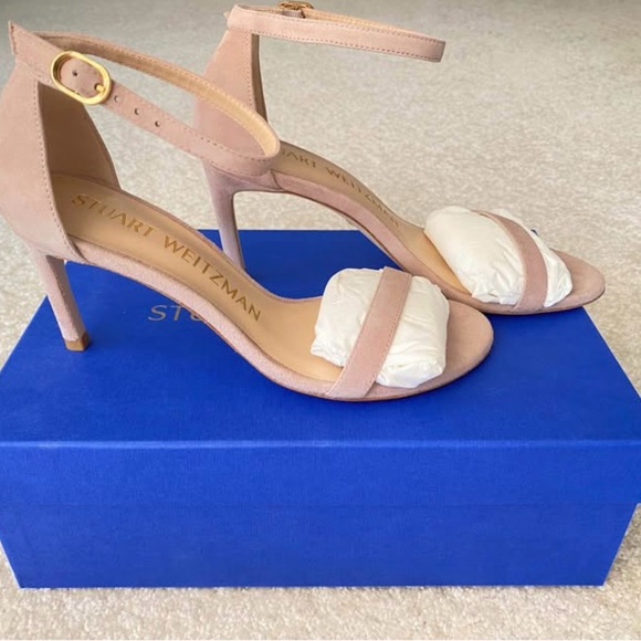 【Brand New】Stuart Weitzman NUNAKEDSTRAIGHT Suede Sandals women Size 5/6 - Picture 3 of 10